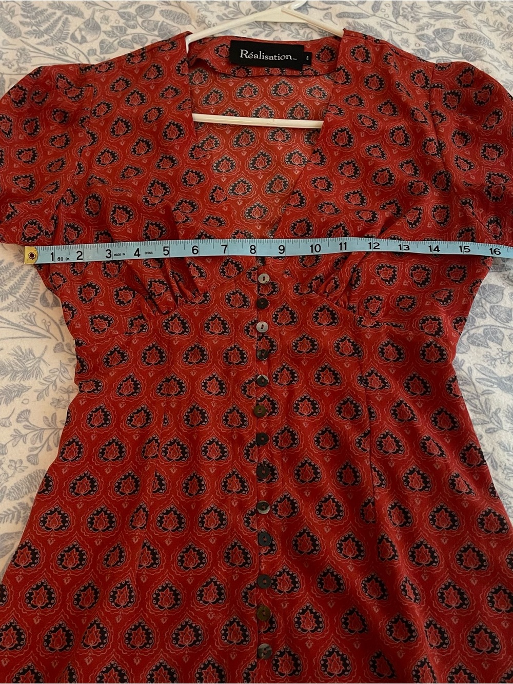 Réalisation Par The Cecile Red Floral Silk Mini Dress Size XS - Picture 6 of 15